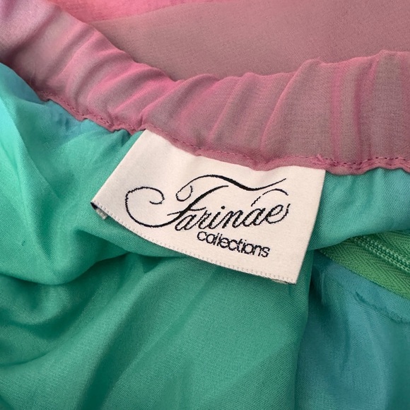 Vintage Chiffon Layered Rose Bud Appliqué Fairy Skirt - Picture 3 of 8